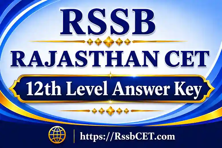 RSSB Rajasthan CET 12th Level Answer Key 2026 PDF Download