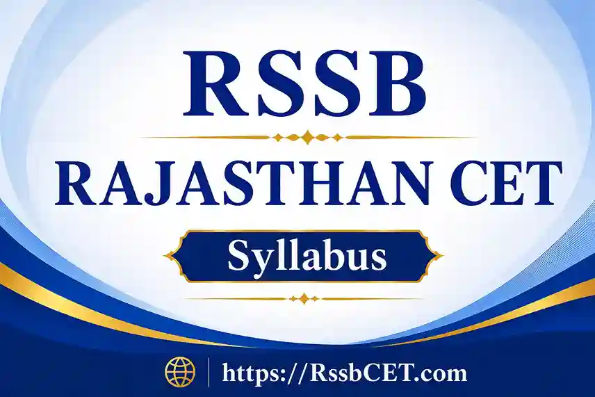 RSSB Rajasthan CET Syllabus 2026 PDF Download 12th and Graduation Level